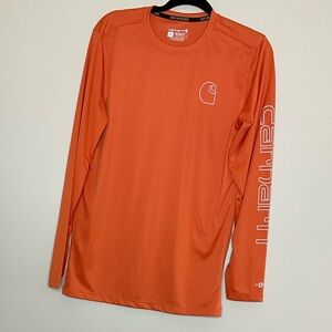 Carhartt Force Sun Defender Orange Long Sleeve Shirt Size Small
